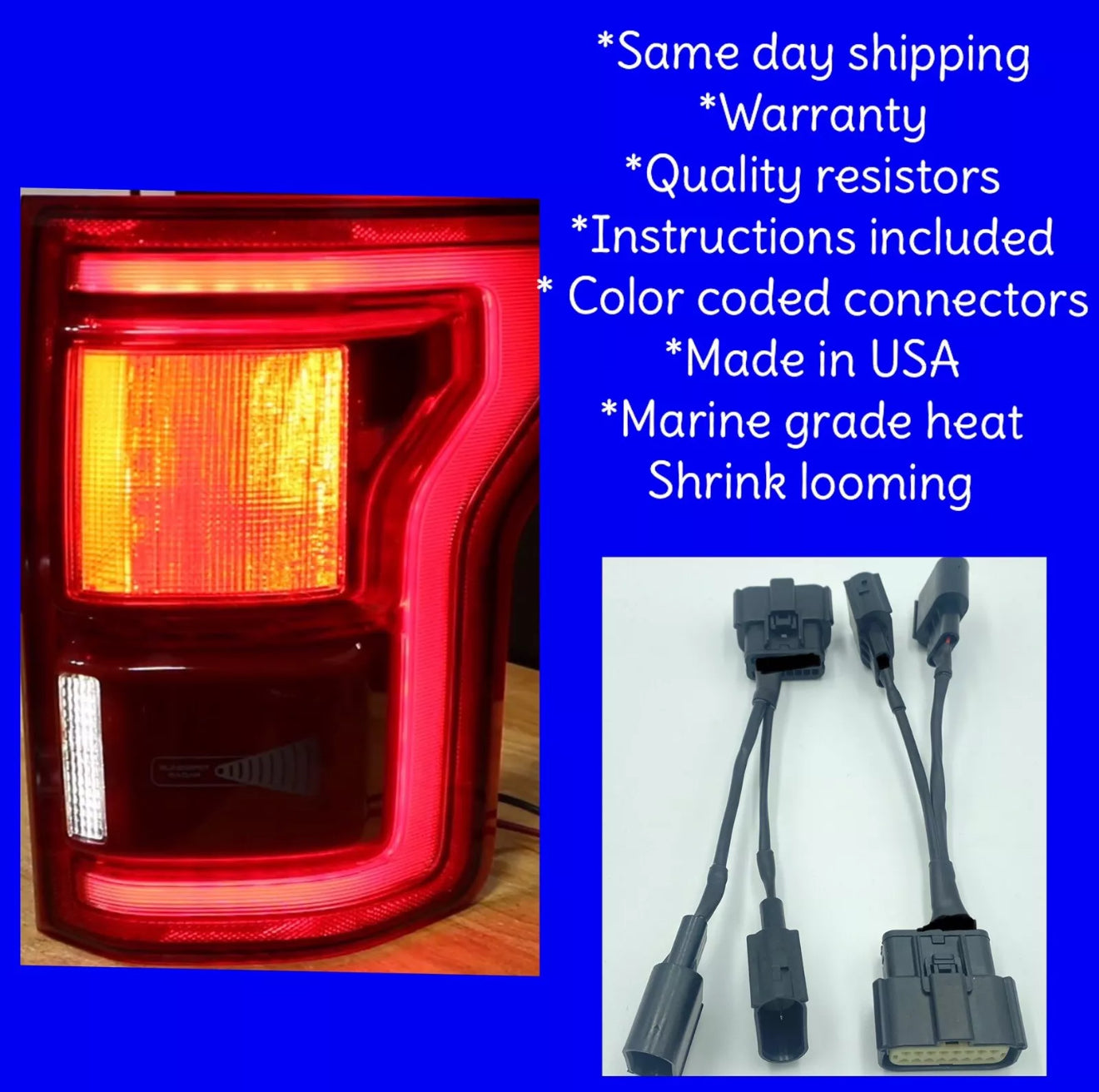 2015 -2017 Ford F-150 Tail Light Conversion Adapter Cable.