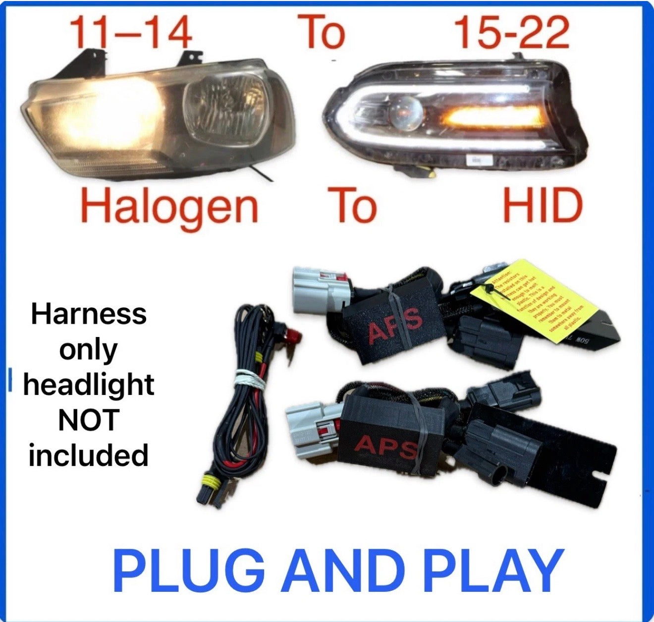 2011 -2014 Dodge Charger Headlight Conversion to 2015-2022 LED Headlight