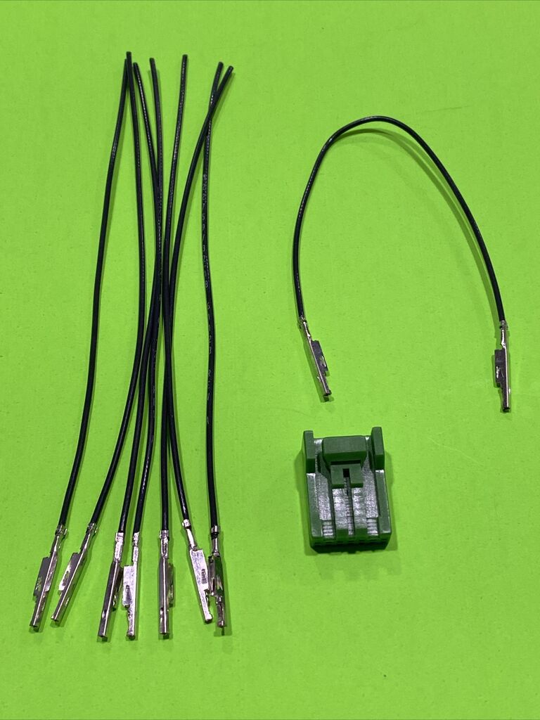 green 7-pin connector w/crimped pigtails & jumper for honda acura back up camera