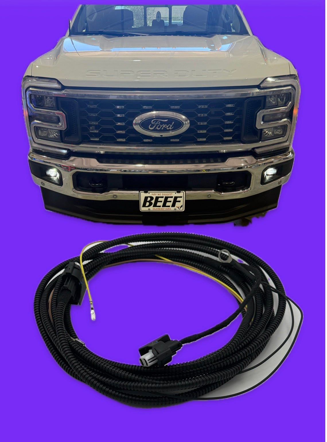 Harness to add fog lights to a 2023-2026 Ford Super Duty F-250 F-350 OEM function