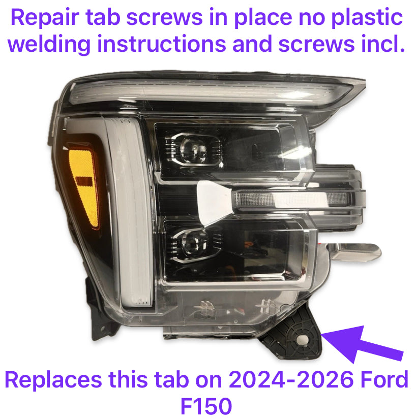 2024-2026 Ford F-150 Headlight LOWER INNER Repair Tab WITH cut and drill Guide