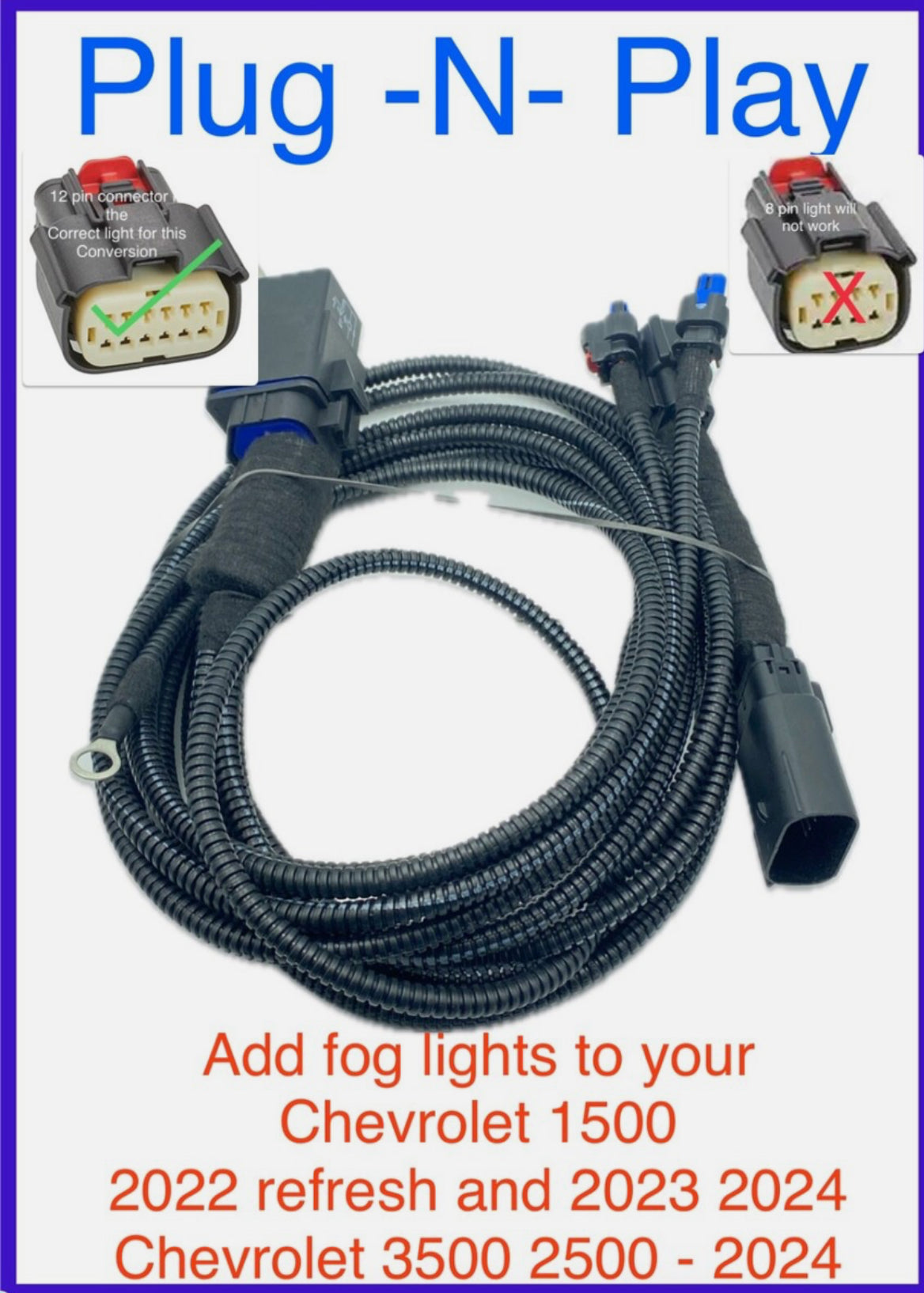 2022–2024 Chevrolet Silverado 1500 2024–2025 Chevrolet Silverado 2500-3500 fog light Harness ￼