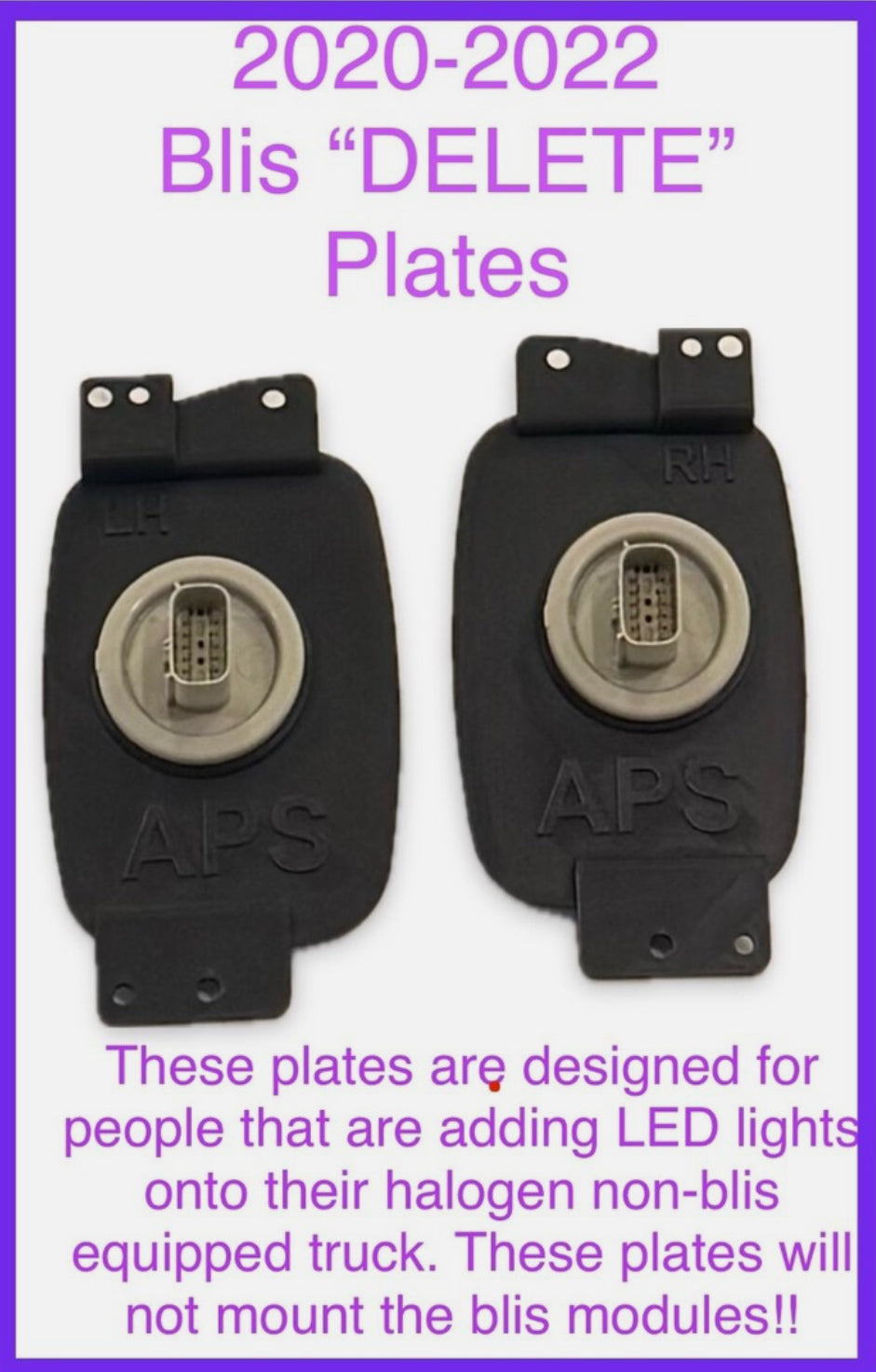 20-22 Ford F-250 F-350 Tail light Blind Spot Monitor Blis Mount “COVER” 2pcs