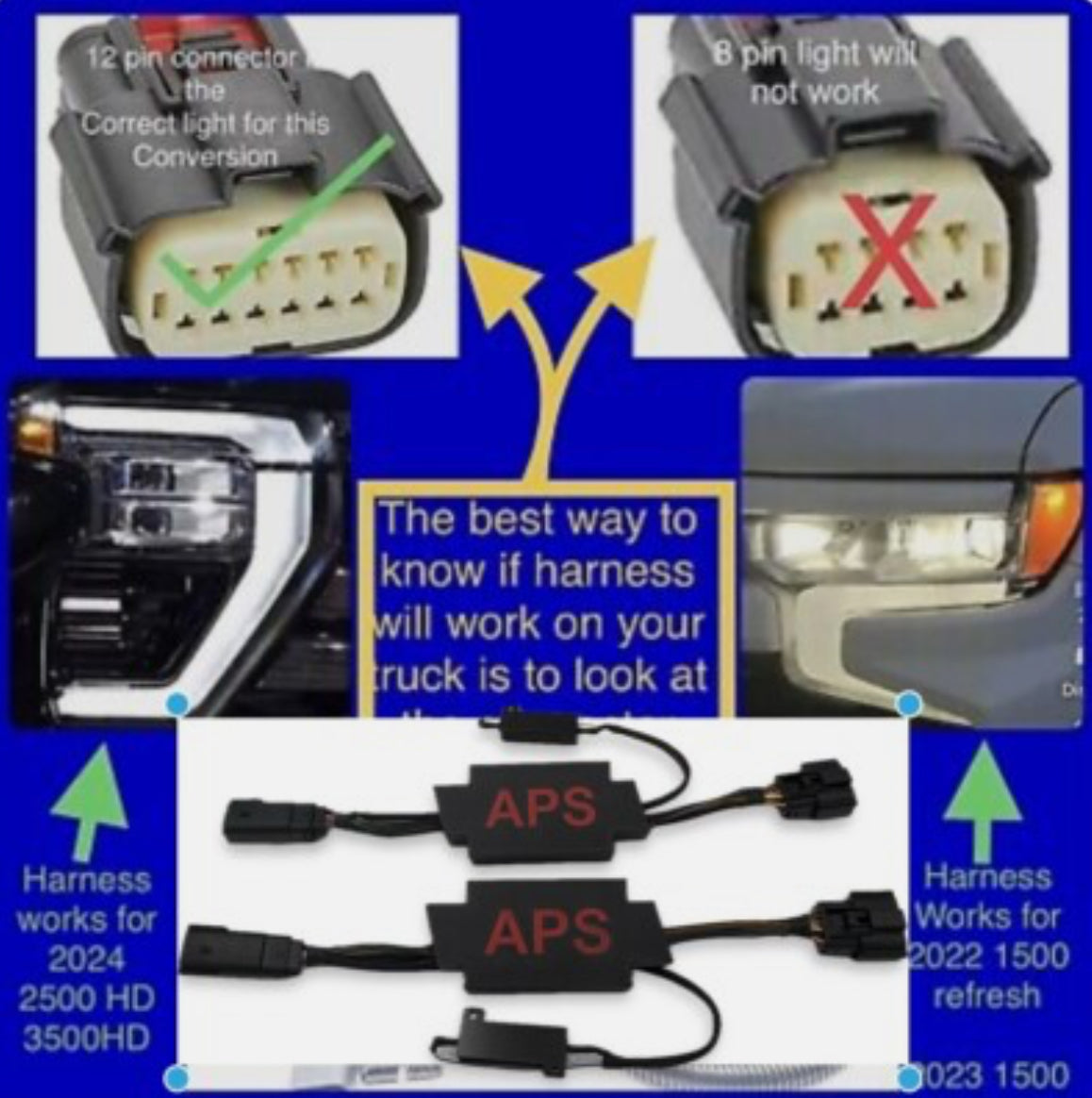 2022 - 2025 Chevy Silverado 1500 And 24-25 2500 - 3500 HD Headlight Conversion